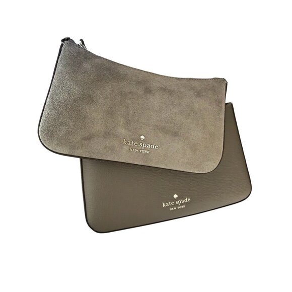 Kate Spade Womens Duet Hare Grey Suede Leather Small Crossbody New - Picture 3 of 11
